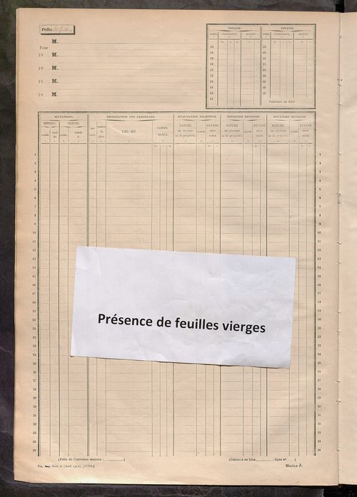 Matrice des propriétés non bâties, fol. 489 à 1088.
