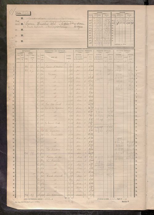 Matrice des propriétés non bâties, fol. 489 à 1088.