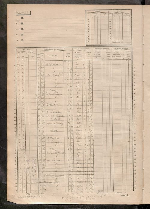 Matrice des propriétés non bâties, fol. 489 à 1088.