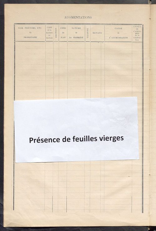 Matrice des propriétés bâties ; augmentations et diminutions, 1883-1891 ; séparation des revenus cadastraux afférents, pour l'année 1882, aux propriétés bâties et non bâties (état-balance) ; table alphabétique des propriétaires.