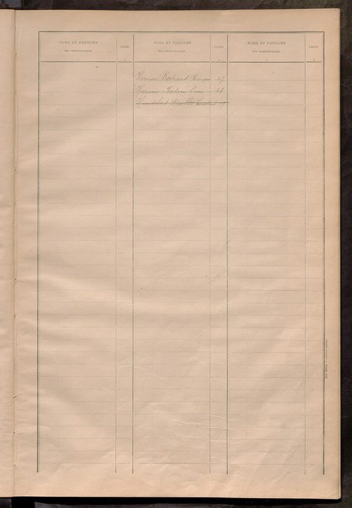 Matrice des propriétés bâties ; récapitulation ; table alphabétique des propriétaires.