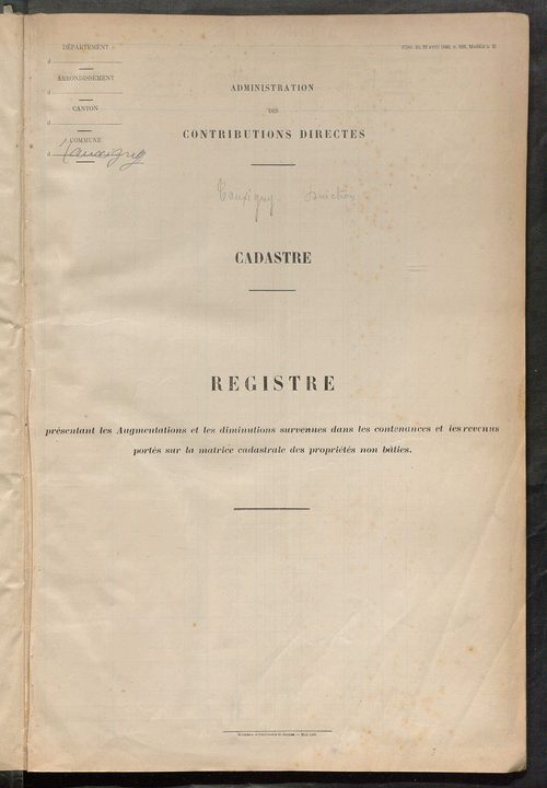 Augmentations et diminutions, 1913-1914, matrice des propriétés foncières, fol. 2141 à 2268 ; table alphabétique des propriétaires.