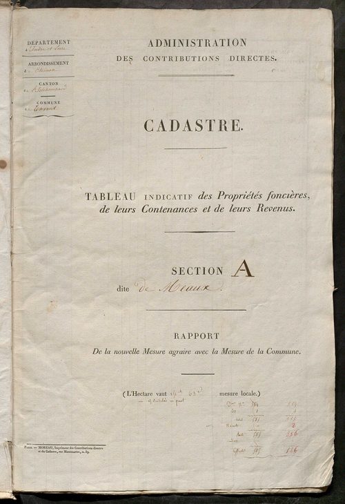 Etats de sections.