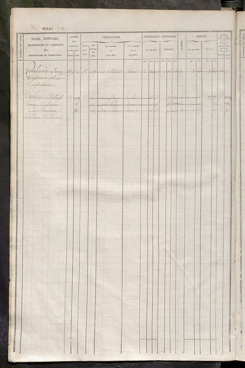 Matrice des propriétés foncières, fol. 461 à 920 ; récapitulation des contenances et des revenus de la matrice cadastrale, 1834 ; table alphabétique des propriétaires.