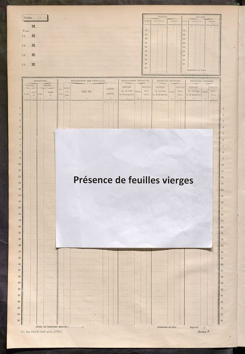 Matrice des propriétés non bâties, fol. 493 à 758.