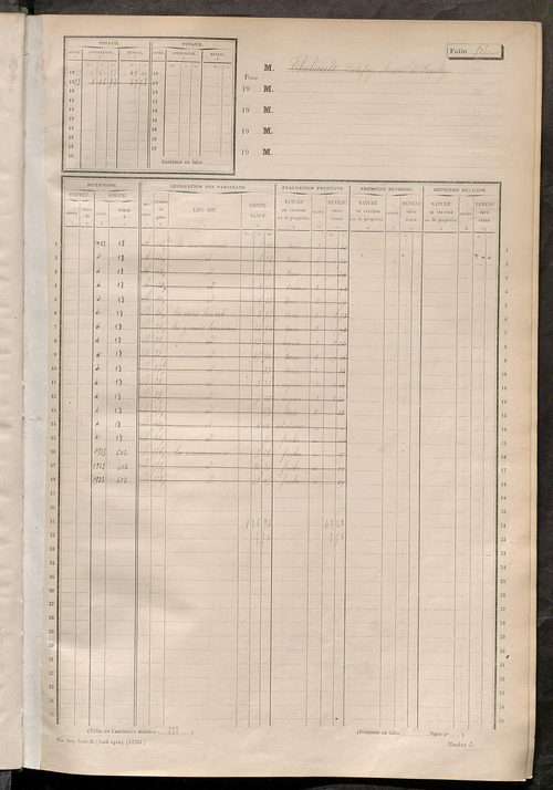 Matrice des propriétés non bâties, fol. 493 à 758.