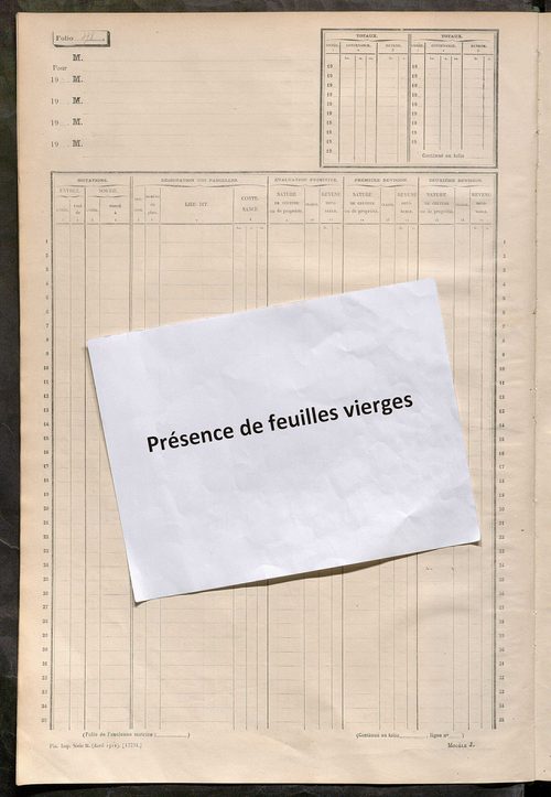 Matrice des propriétés non bâties, fol. 493 à 758.