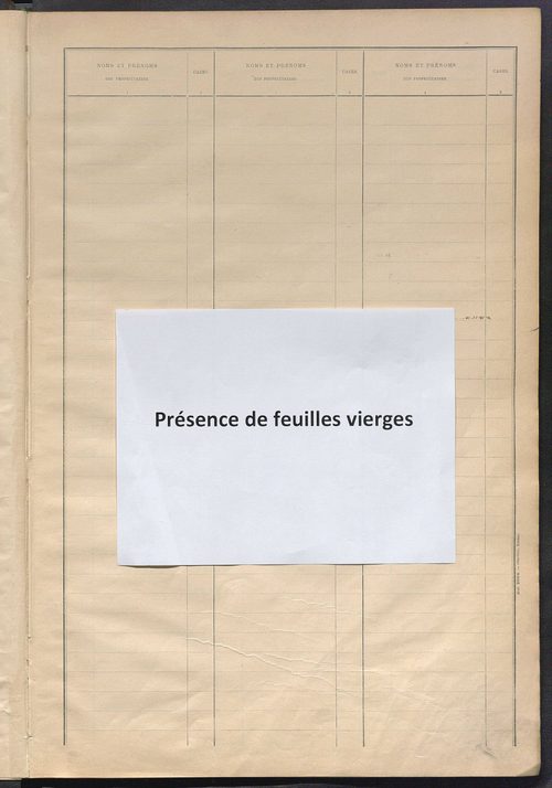 Matrice des propriétés bâties ; récapitulation ; table alphabétique des propriétaires.