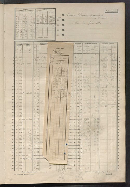 Matrice des propriétés non bâties, fol. 1101 à 1399.