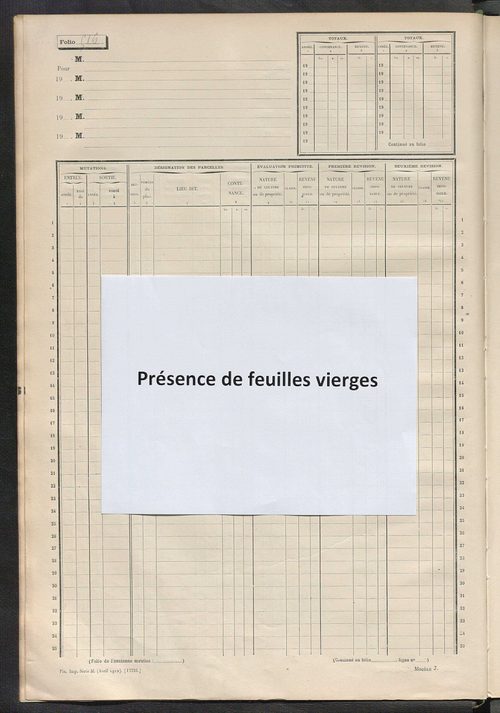 Matrice des propriétés non bâties, fol. 501 à 1100.