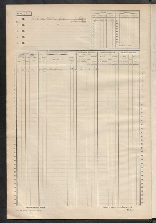 Matrice des propriétés non bâties, fol. 501 à 1100.