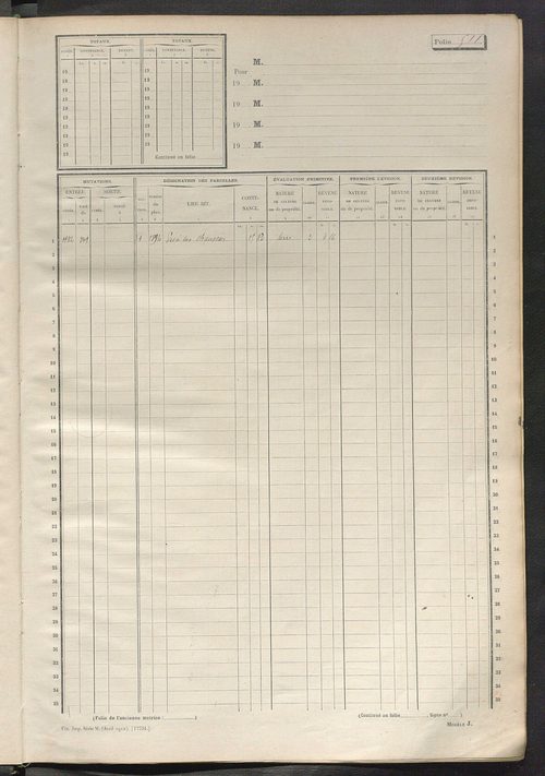 Matrice des propriétés non bâties, fol. 501 à 1100.