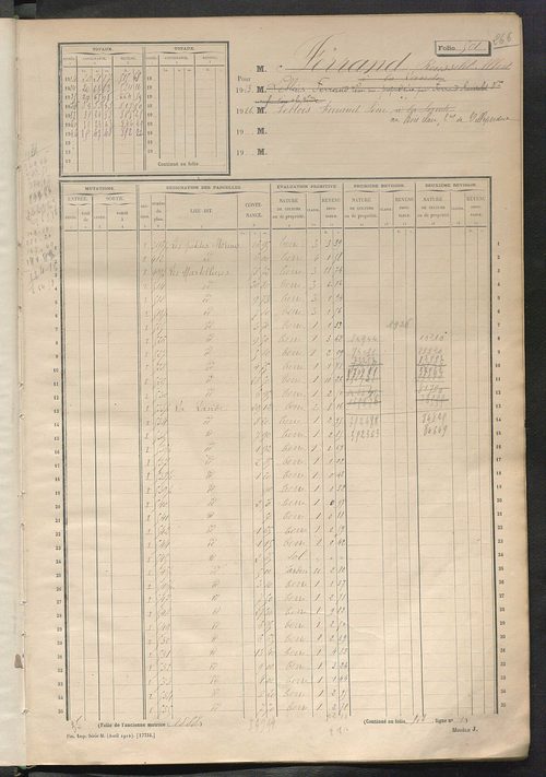 Matrice des propriétés non bâties, fol. 501 à 1100.