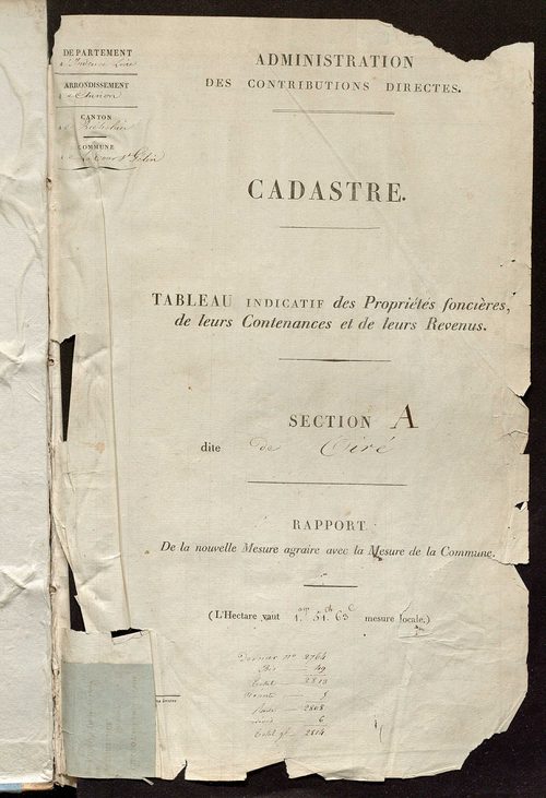 Etats de sections.