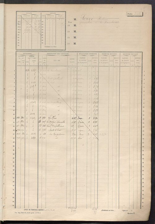 Matrice des propriétés non bâties, fol. 501 à 1100.