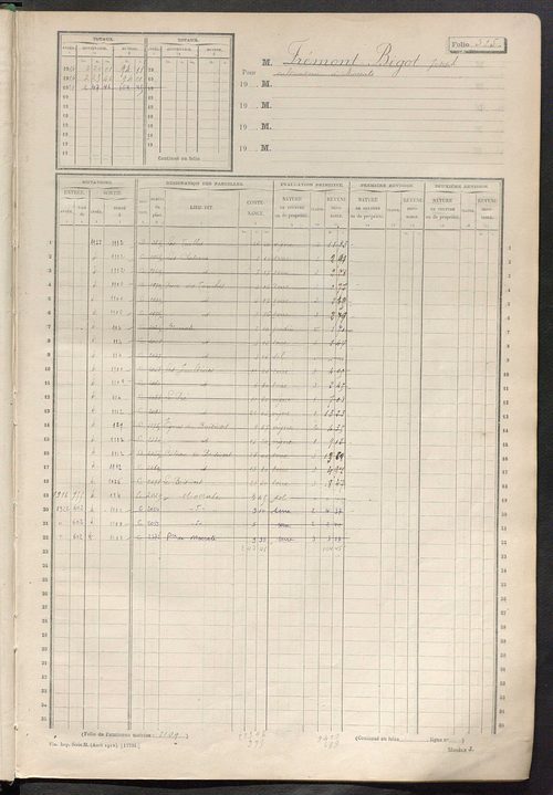 Matrice des propriétés non bâties, fol. 501 à 1100.