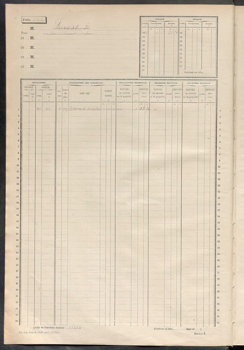 Matrice des propriétés non bâties, fol. 501 à 1100.