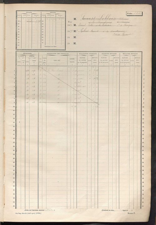 Matrice des propriétés non bâties, fol. 501 à 1100.