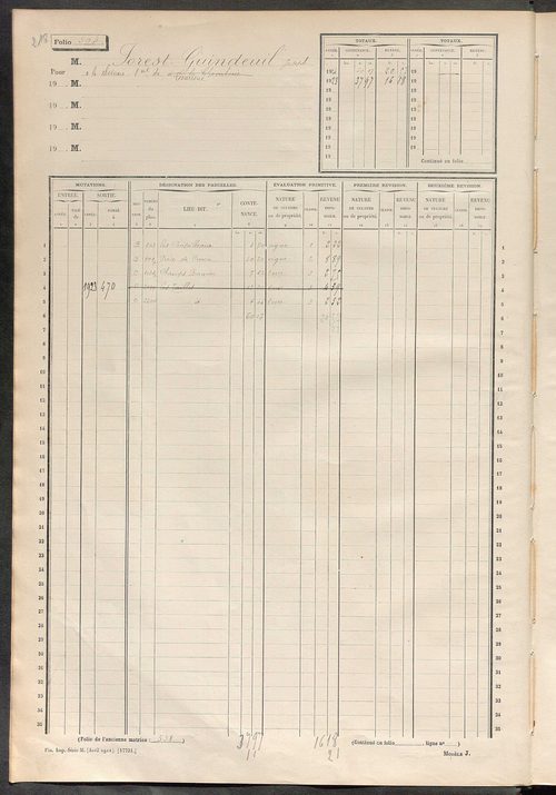 Matrice des propriétés non bâties, fol. 501 à 1100.
