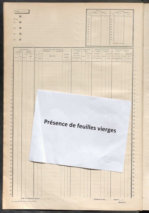Matrice des propriétés non bâties, fol. 501 à 1100.