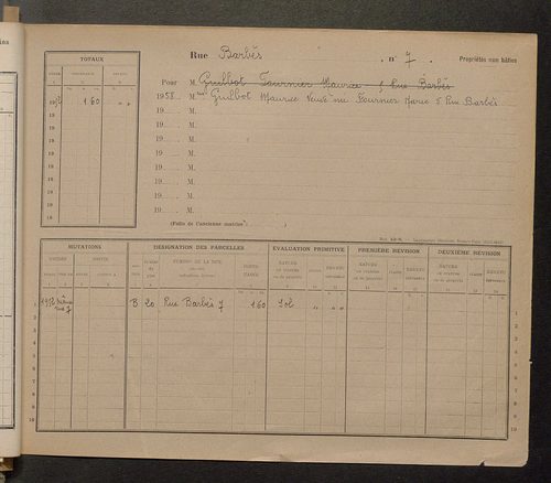 Tours. - Matrice des propriétés : Rue Barbès à Allée de la Belle Fille