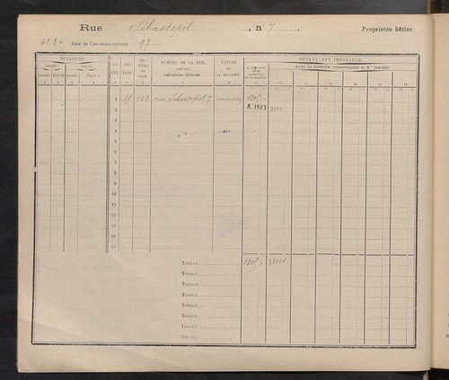 Tours. - Matrice des propriétés : Rue Sébastopol à Rue Stéphane Pitard n° 90