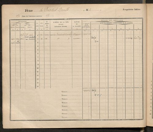 Tours. - Matrice des propriétés : Rue du Président Merville à Rue Raspail