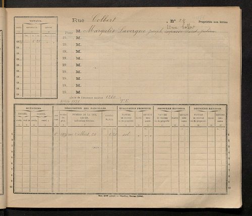 Tours. - Matrice des propriétés : Rue Colbert n° 21 à Rue du Commerce