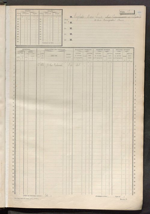 Tours nord-est. - Matrice des propriétés non bâties, fol. 1 à 600.