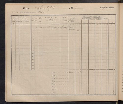 Tours. - Matrice des propriétés : Rue Sébastopol à Rue Stéphane Pitard n° 90