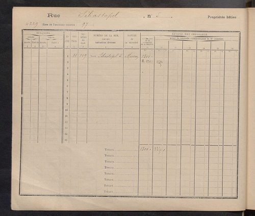 Tours. - Matrice des propriétés : Rue Sébastopol à Rue Stéphane Pitard n° 90