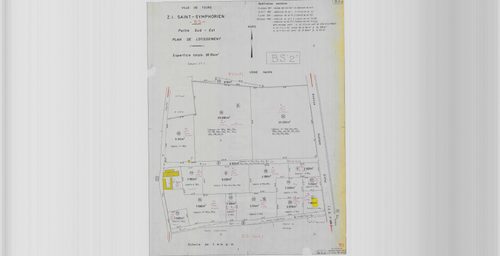 Zone industrielle de Saint-Symphorien, partie sud-est : plan de lotissement (section BS)