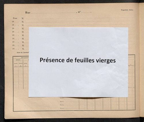Tours. - Matrice des propriétés : Impasse d'Assas à Rue Auguste Chevallier