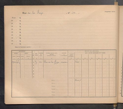 Tours. - Matrice des propriétés : Rue de la Fuye n° 200 à Rue du Général Chanzy n° 99