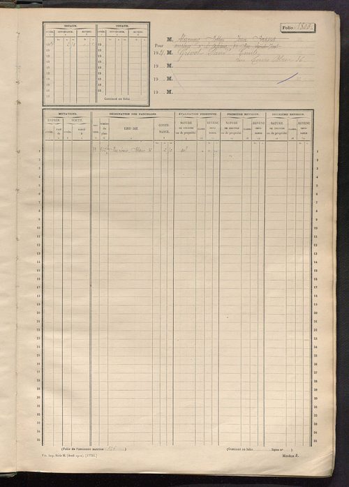 Tours sud, puis sud-ouest. - Matrice des propriétés non bâties, fol. 1797 à 2396 (1914-1927).