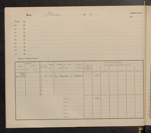 Tours. - Matrice des propriétés : Rue Blanqui n° 50 à Rue des Bons Enfants