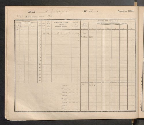 Tours. - Matrice des propriétés : Rue d'Entraigues jusqu'au n° 367