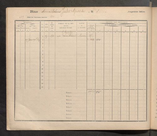 Tours. - Matrice des propriétés : Rue Jules Guesde à Place de la Grenadière