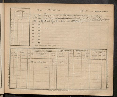 Tours. - Matrice des propriétés : Rue Mirabeau à Rue Nationale n° 29