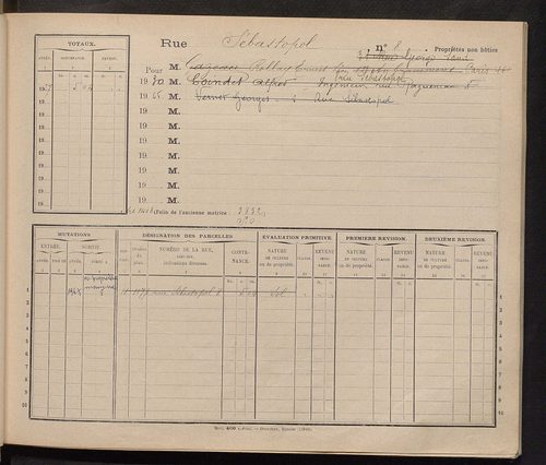 Tours. - Matrice des propriétés : Rue Sébastopol à Rue Stéphane Pitard n° 90