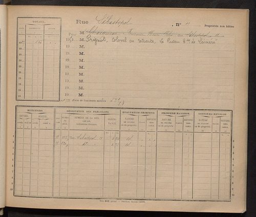 Tours. - Matrice des propriétés : Rue Sébastopol à Rue Stéphane Pitard n° 90
