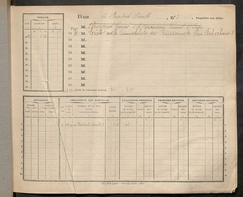 Tours. - Matrice des propriétés : Rue du Président Merville à Rue Raspail
