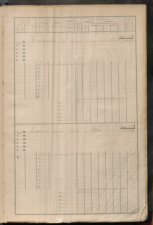 Tours sud, puis sud-ouest. - Matrice des propriétés bâties, cases 1681 à 2680 (1911-1927).