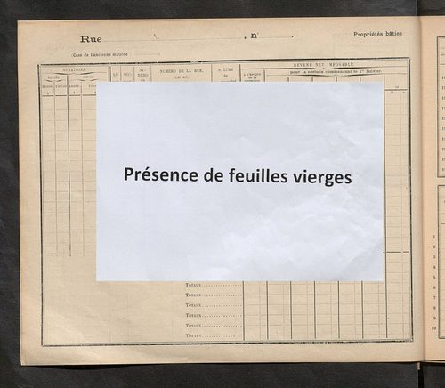 Tours. - Matrice des propriétés : Rue du Hallebardier à Rue Henri Martin