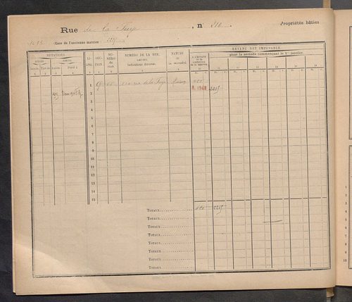Tours. - Matrice des propriétés : Rue de la Fuye n° 200 à Rue du Général Chanzy n° 99