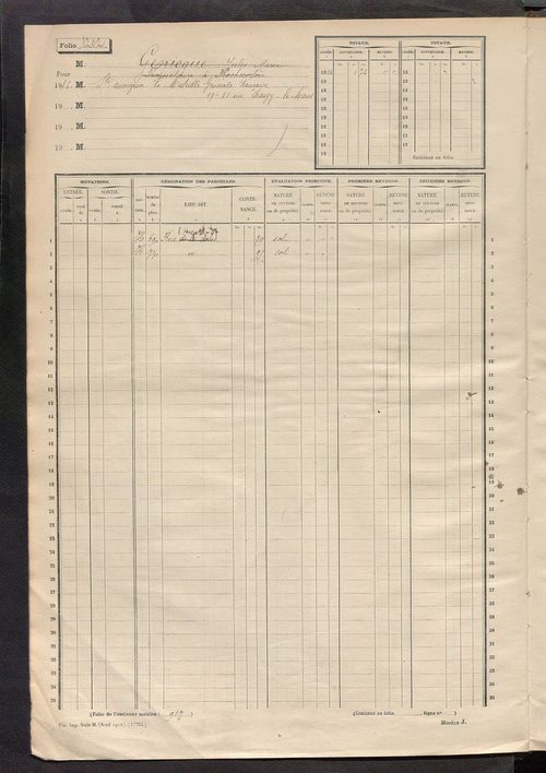 Tours sud, puis sud-ouest. - Matrice des propriétés non bâties, fol 1197 à 1796 (1914-1927).