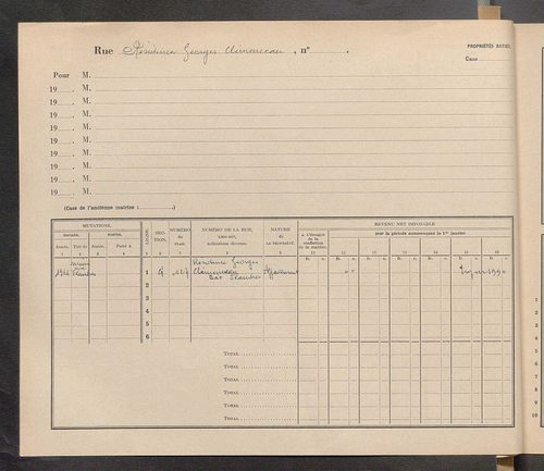 Tours. - Matrice des propriétés : Résidence Georges Clémenceau à Rue Georges Renaud
