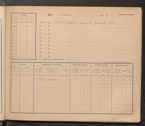 Tours. - Matrice des propriétés : Rue Lakanal à Rue Laplace