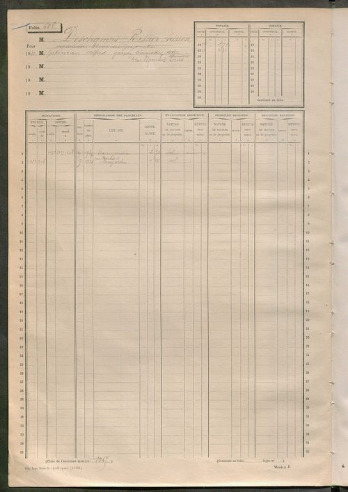 Tours sud-est. - Matrice des propriétés non bâties, fol. 601 à 1200 (1914-1927).