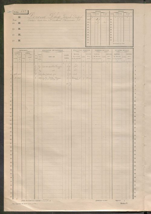 Tours sud-est. - Matrice des propriétés non bâties, fol. 601 à 1200 (1914-1927).
